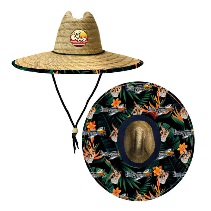 P51 and Pin-ups Pappy Aero Straw Sun Hat by Pappy Aero